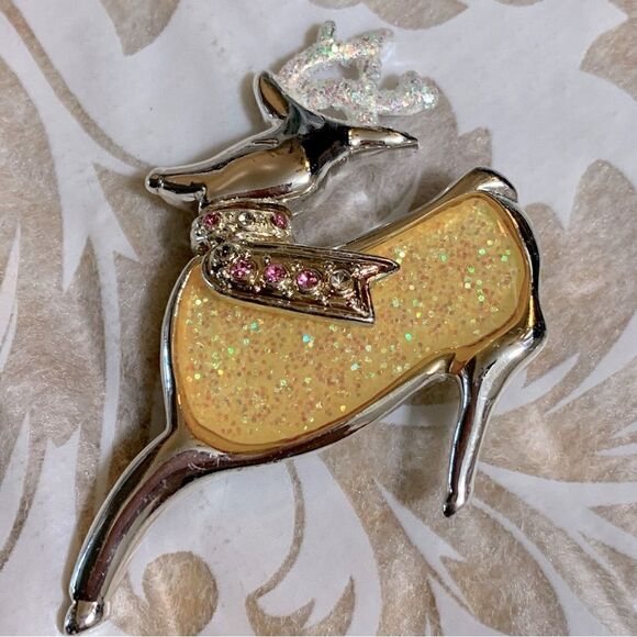 Vintage Kenneth Cole Brooches Pins Christmas Tree & Reindeer Gorgeous - Picture 2 of 5